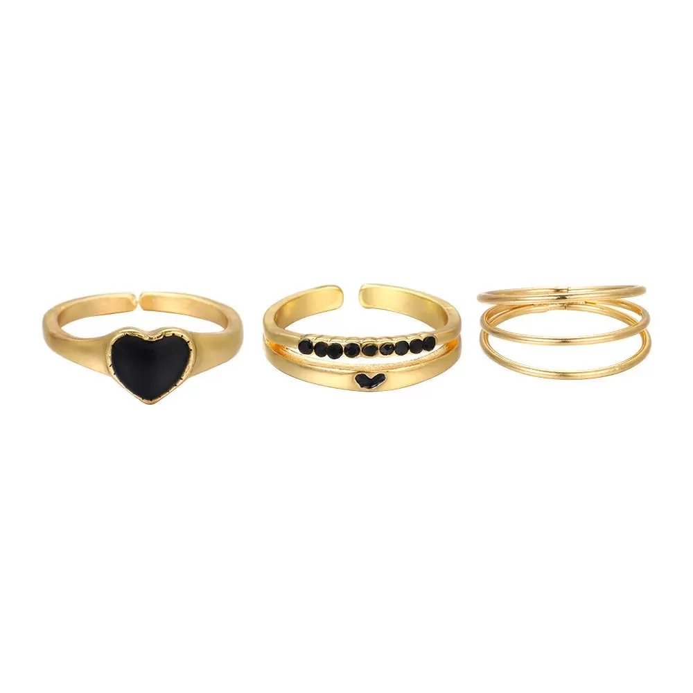 CLAIRE LOVE ALLOY  RING SET