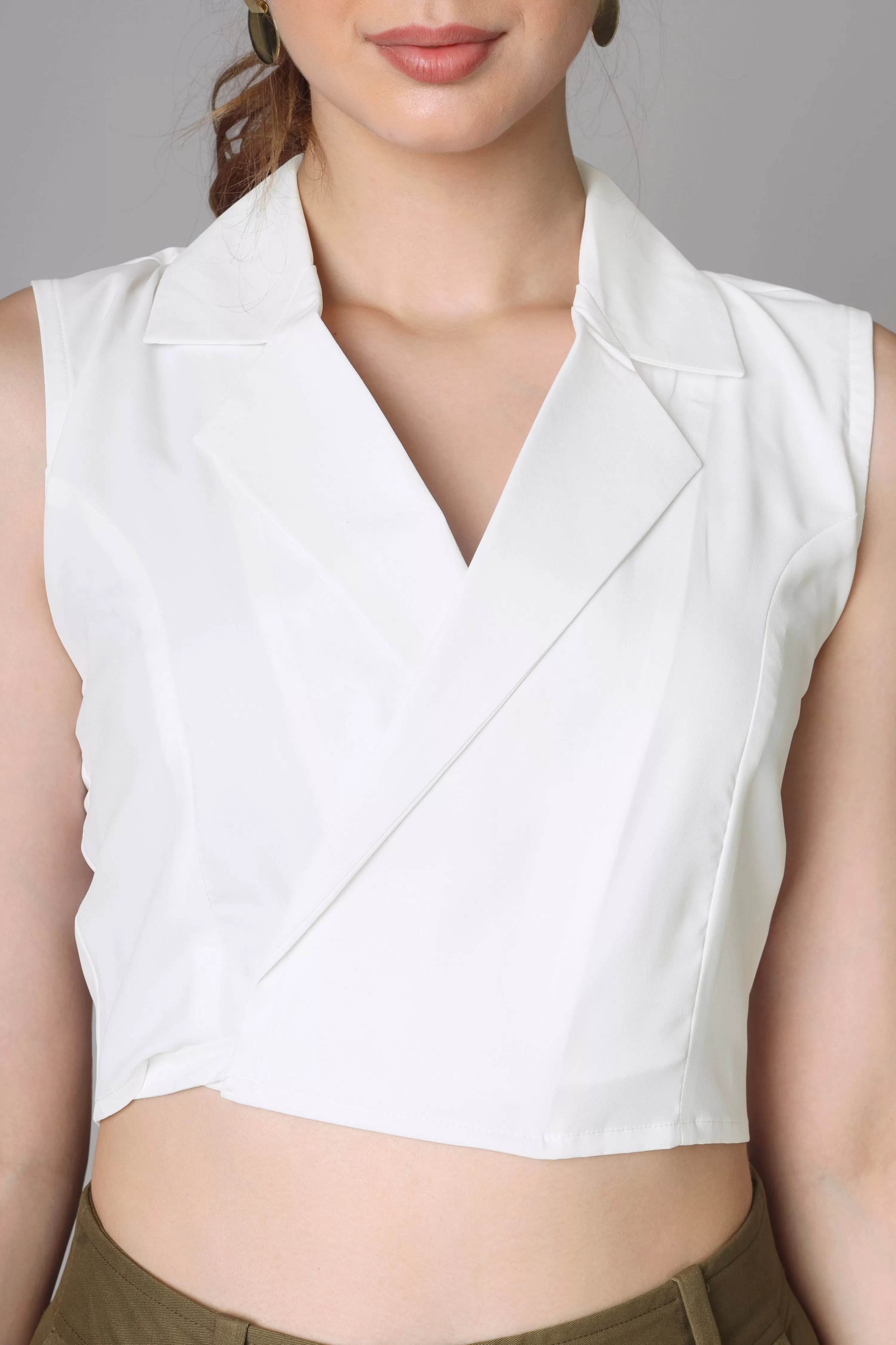 Classic Plain White Top For Women