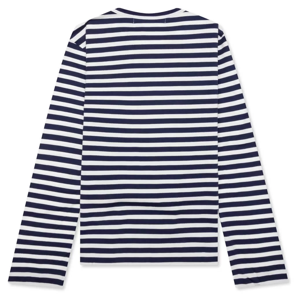 Comme des Garcons PLAY x the Artist Invader Women's L/S T-Shirt - Navy/White