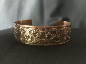 Copper Cuff Bracelet with swirls