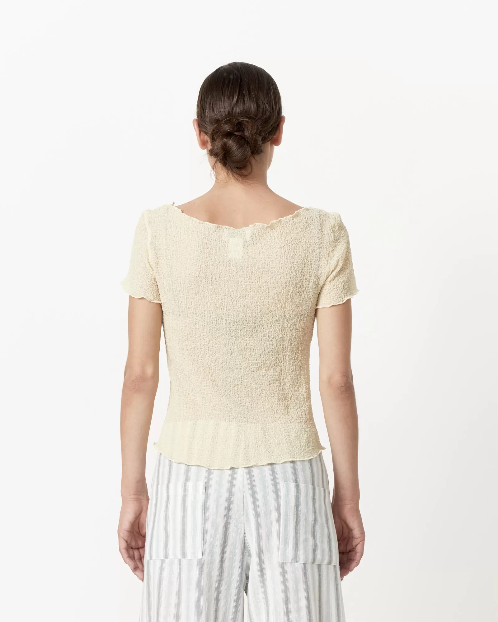 Crinkle Fresa Tee in Dune