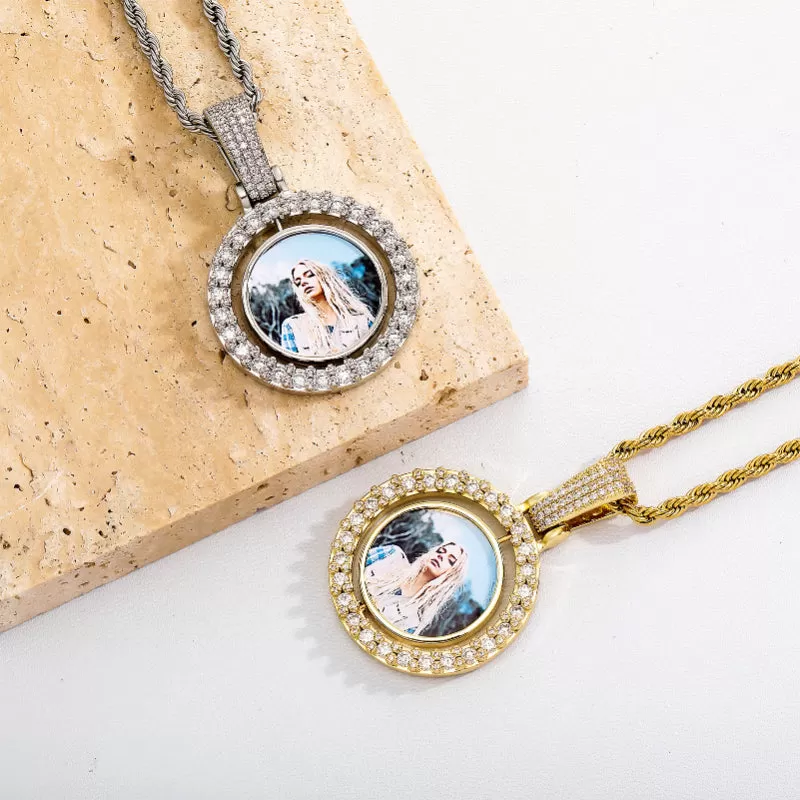 【Custom】Round Spinner Photo Frame Pendant