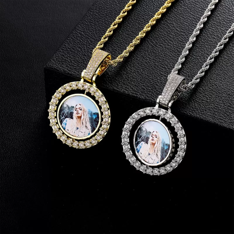 【Custom】Round Spinner Photo Frame Pendant