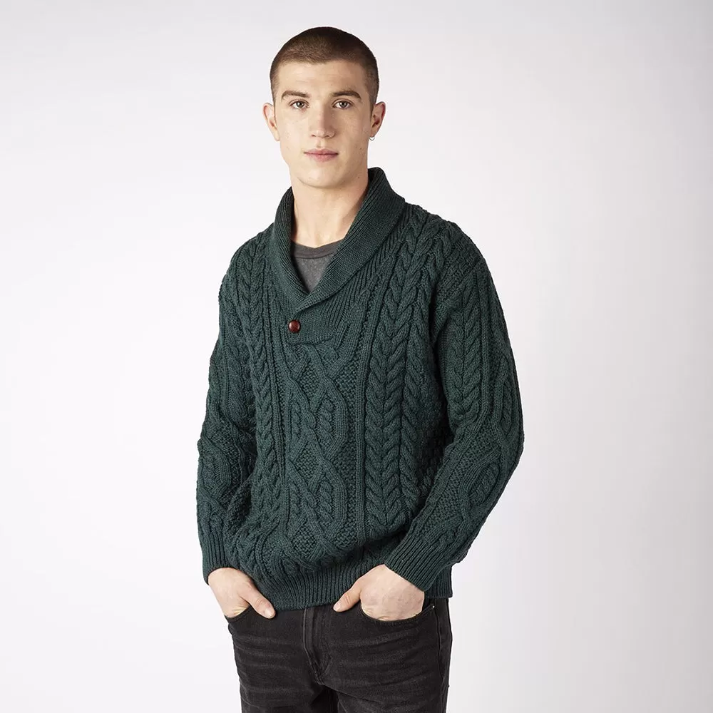 Dair -  Aran Shawl Collar Sweater