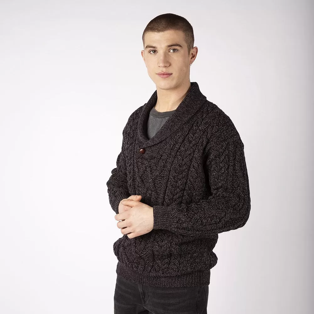 Dair -  Aran Shawl Collar Sweater