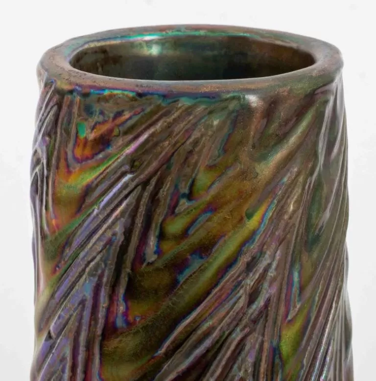 Delphin Massier Vallauris Iridescent Vase, ca 1900