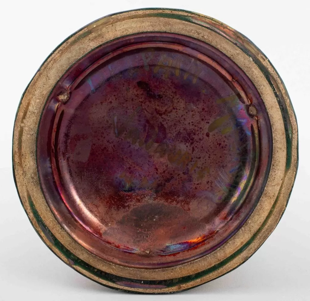 Delphin Massier Vallauris Iridescent Vase, ca 1900