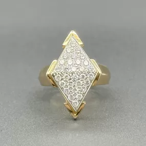 Estate 14K TT Gold 0.56ctw H/SI1 Diamond Navette Ring