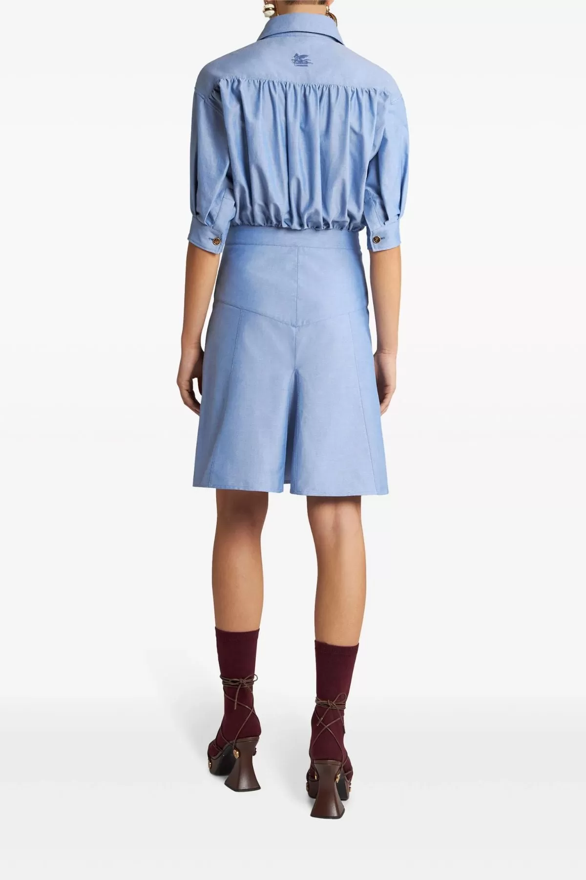 Etro Puff Sleeve Shirt Dress - Blue