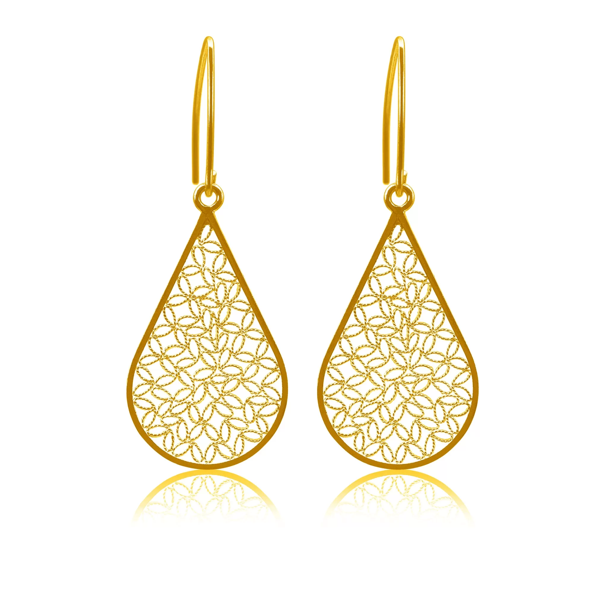 FLORA GOLD MEDIUM EARRINGS FILIGREE