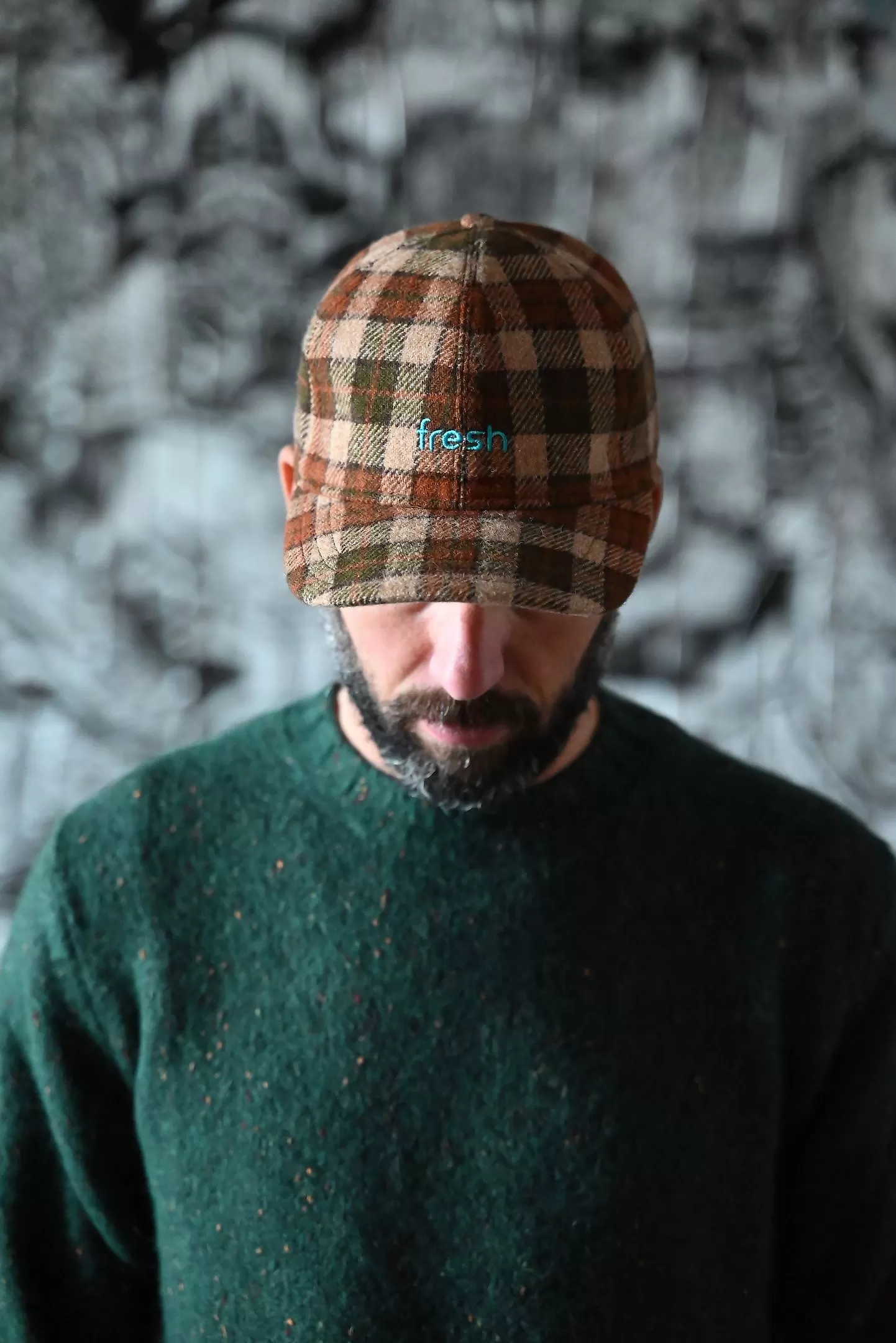 FRESH Shetland Wool Cap Tartan Brown