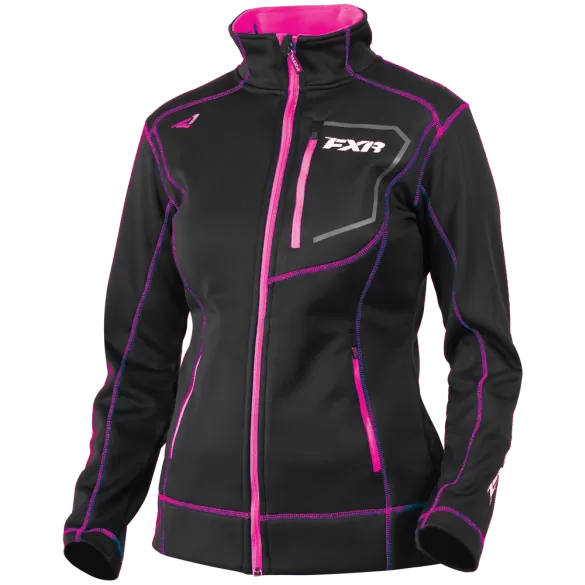 FXR Elevation Womens Zip Fleece CharcoalHeather/Berry