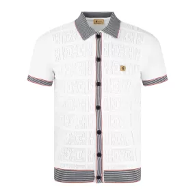 Gabicci Vintage Soul Knit Polo Shirt White