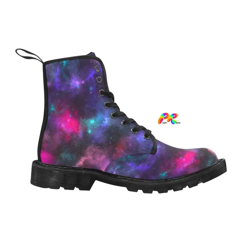 Galaxy Men's Lace-up Canvas Rave Boots