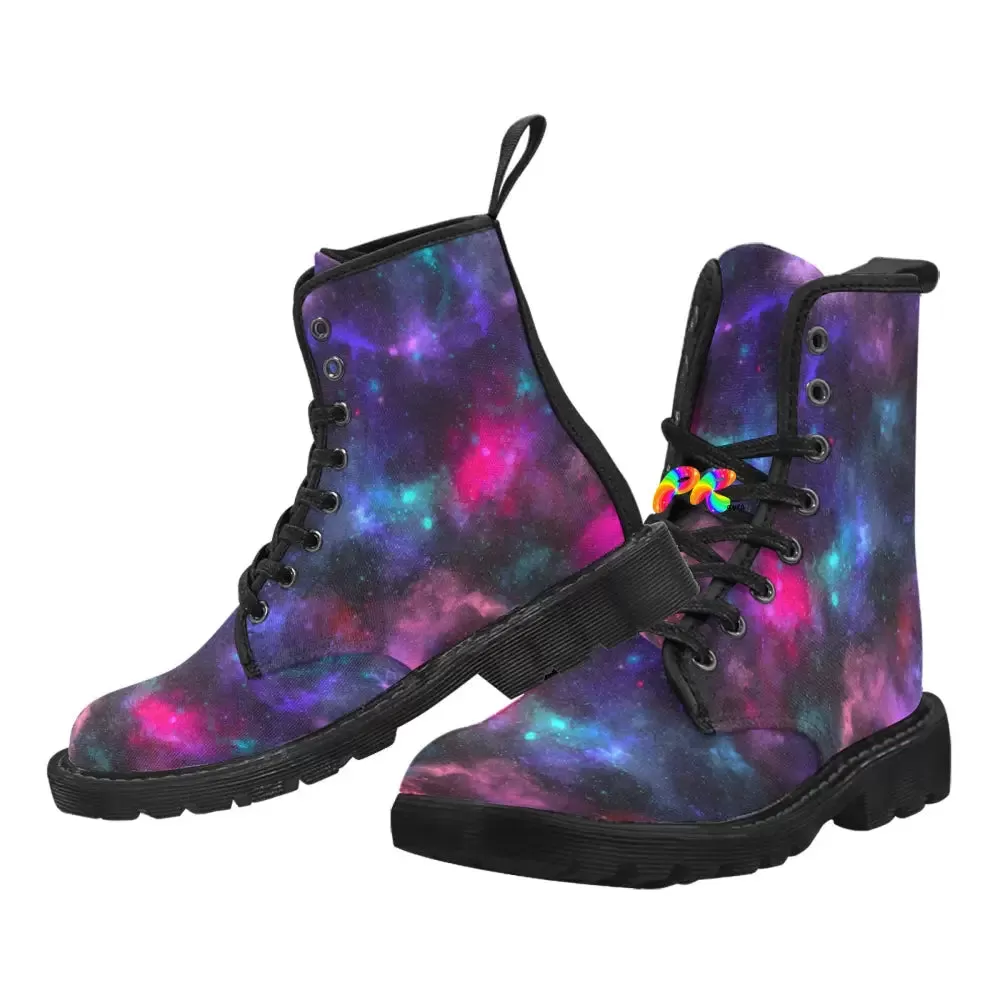 Galaxy Men's Lace-up Canvas Rave Boots