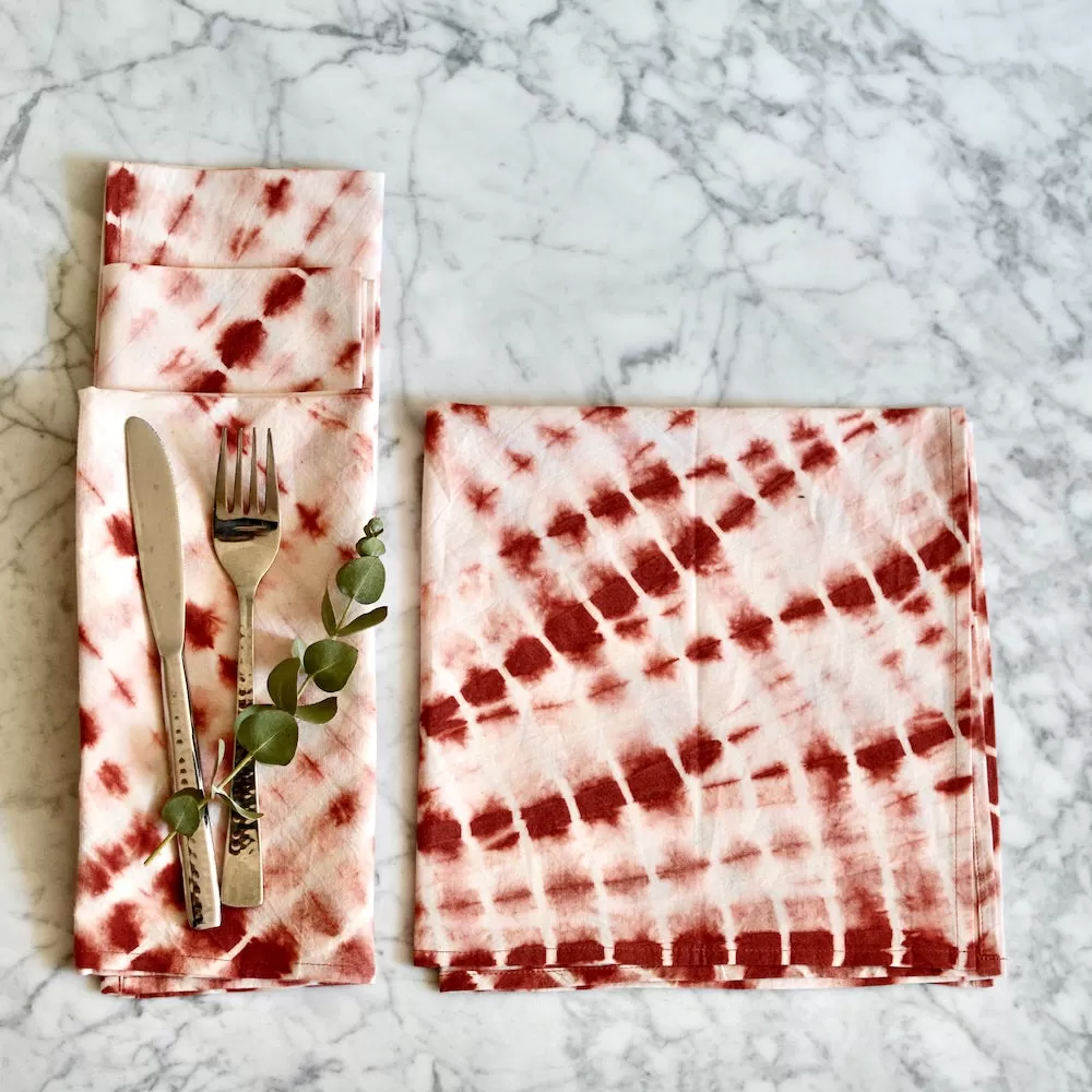 Geetha Shibori Tie-Dye Cotton Napkins