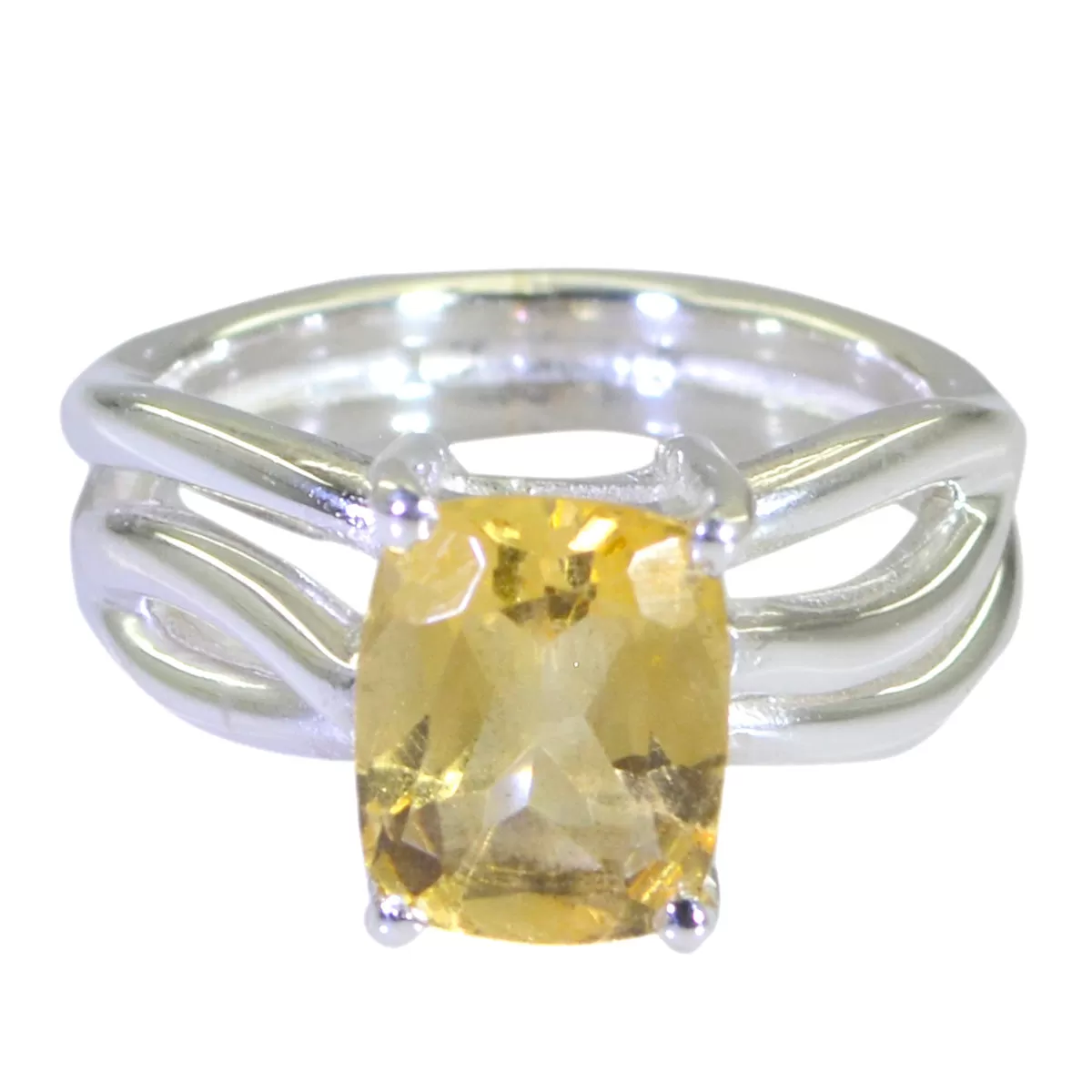 Glamorous Gems Citrine 925 Sterling Silver Rings Stainless Steel Jewelry