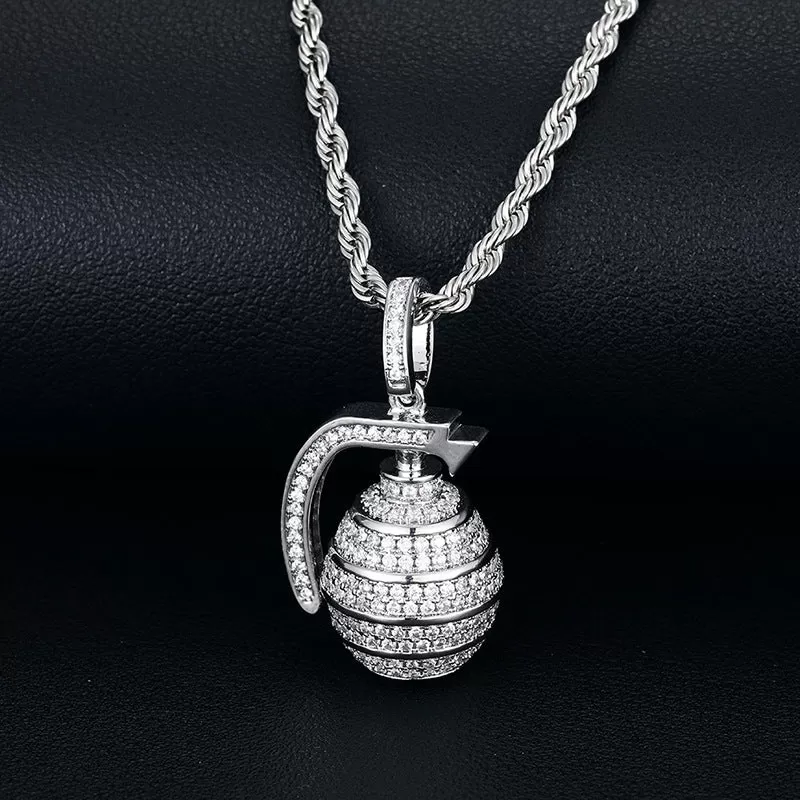 Gold Plated Solid Grenade Pendant