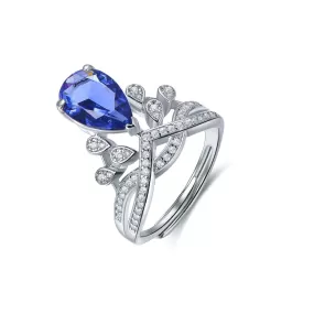 Gorgeous Blue Pear Engagement Ring