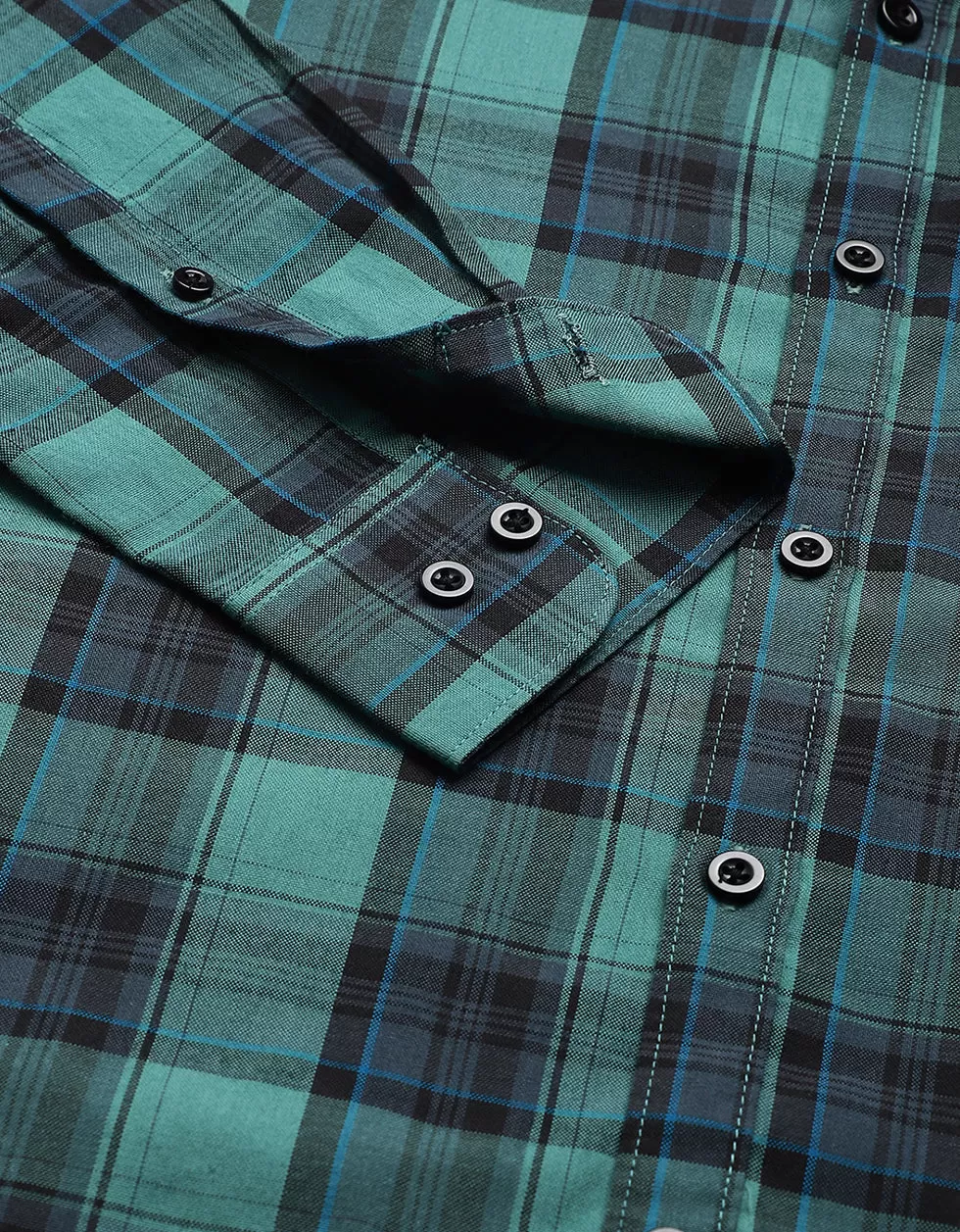 Green Checks Printed Shirt