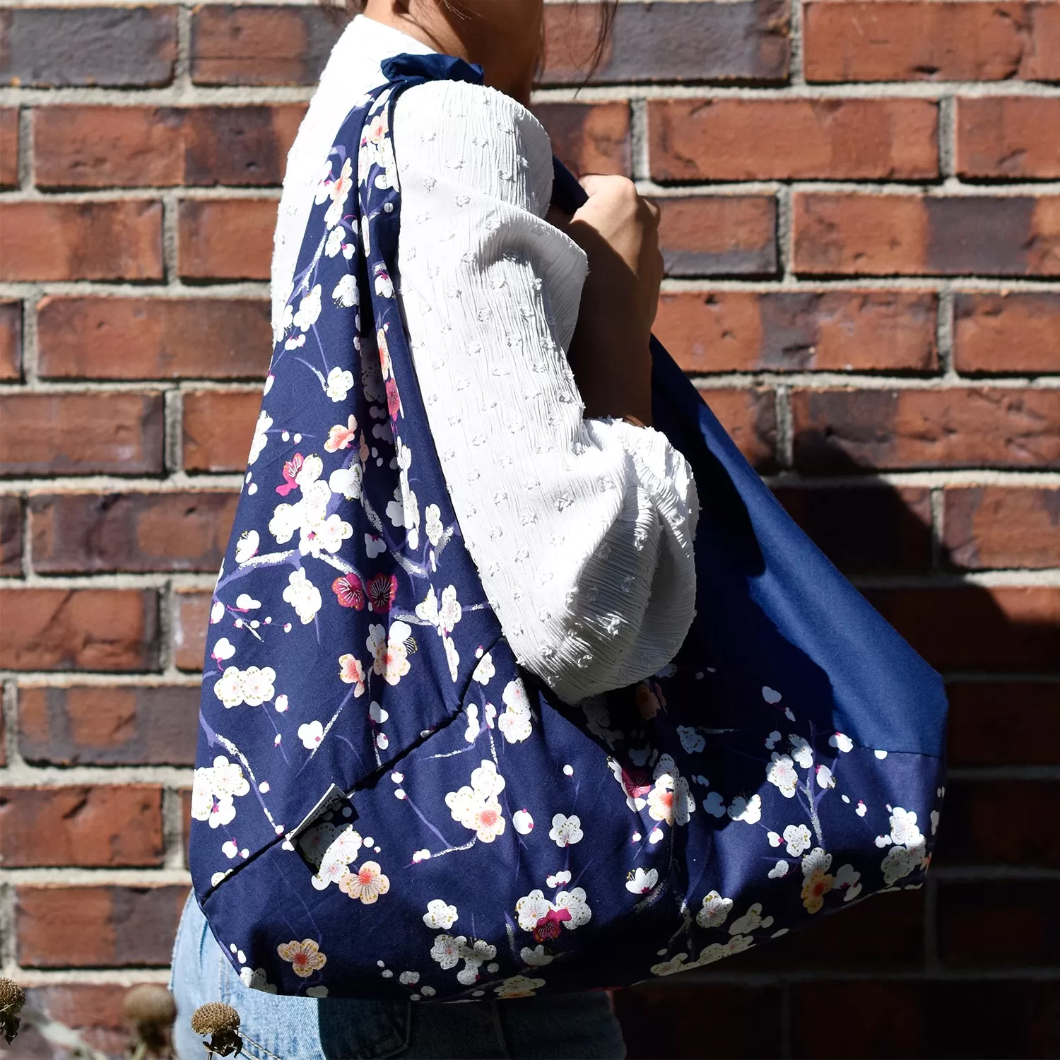 *Handmade* Origami bag | Market bag | Sakura (Navy Blue)