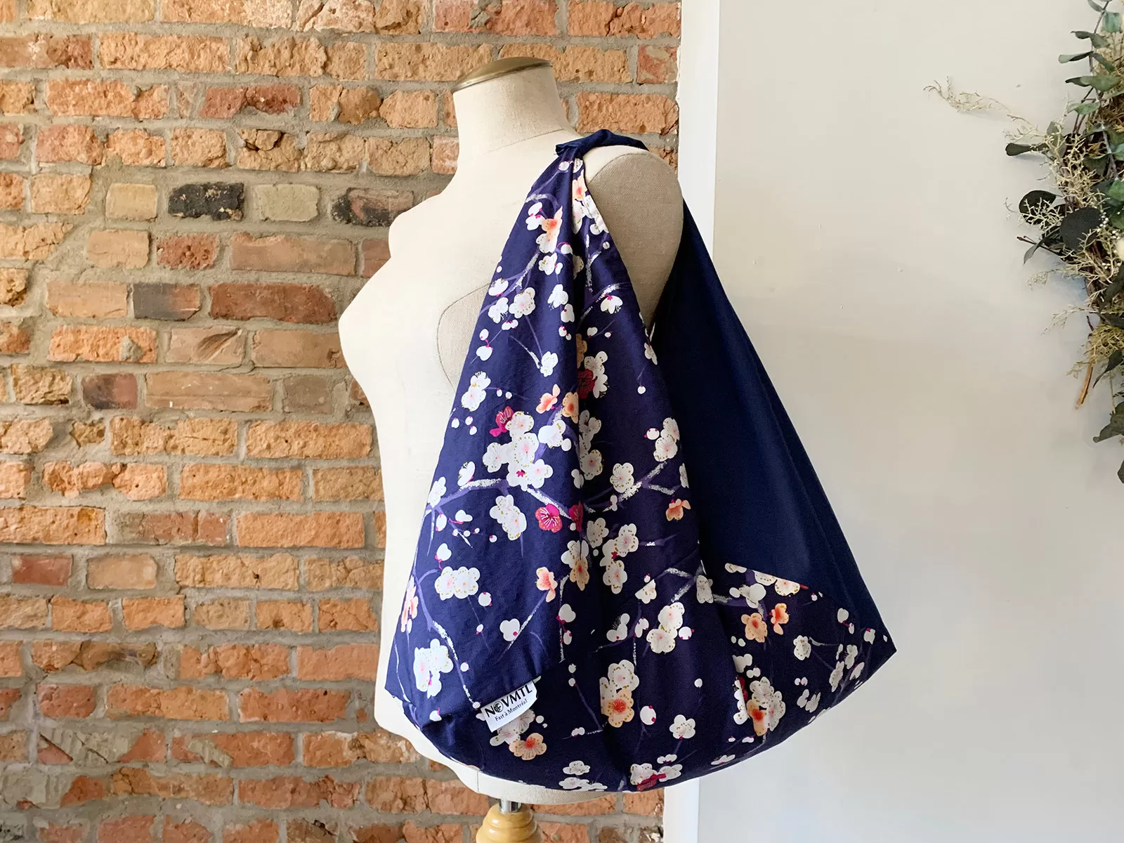 *Handmade* Origami bag | Market bag | Sakura (Navy Blue)