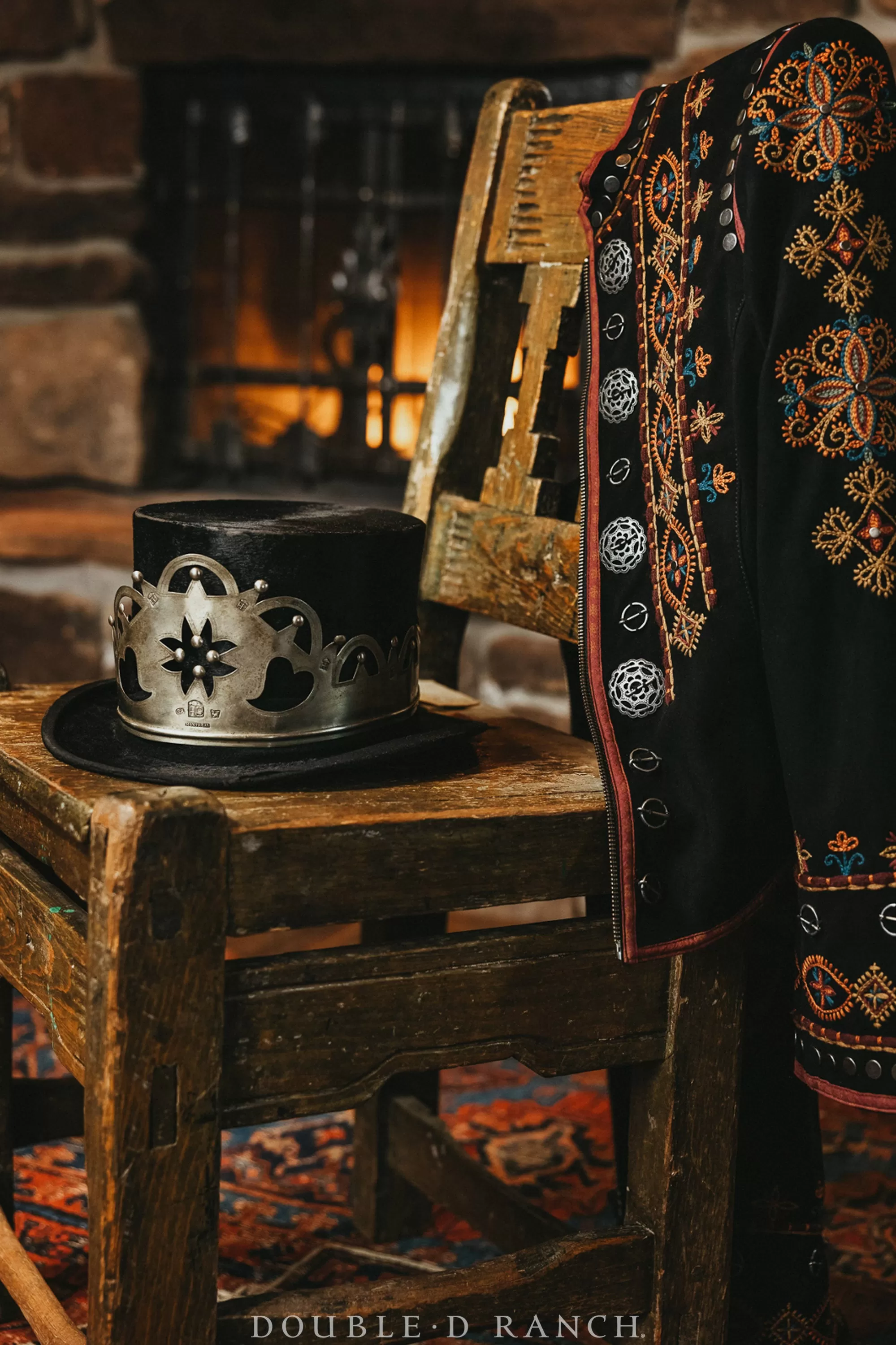 Hat, Top Hat with Reproduction Hudson Bay Trade Crown, Vintage Mid 20th Century