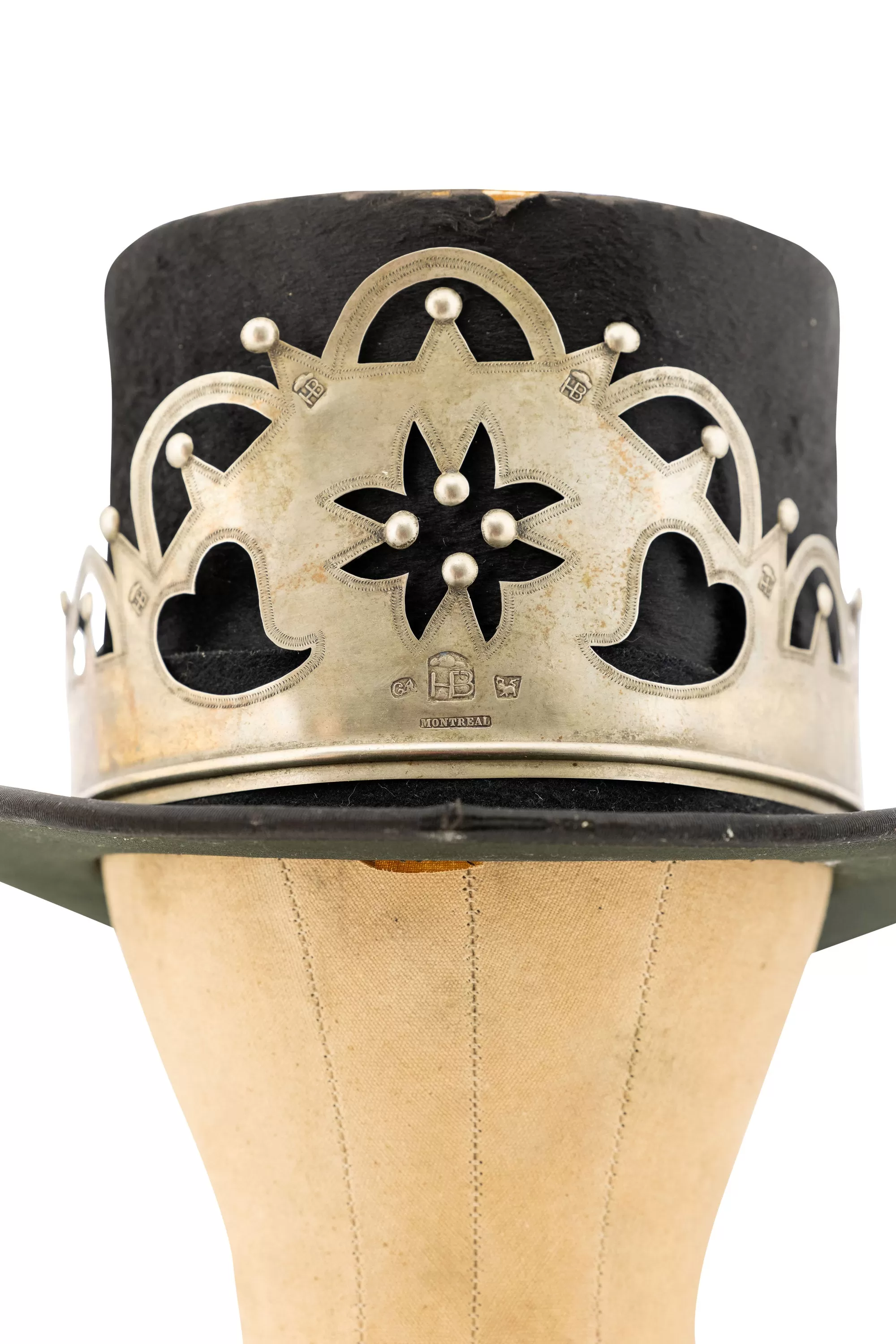 Hat, Top Hat with Reproduction Hudson Bay Trade Crown, Vintage Mid 20th Century