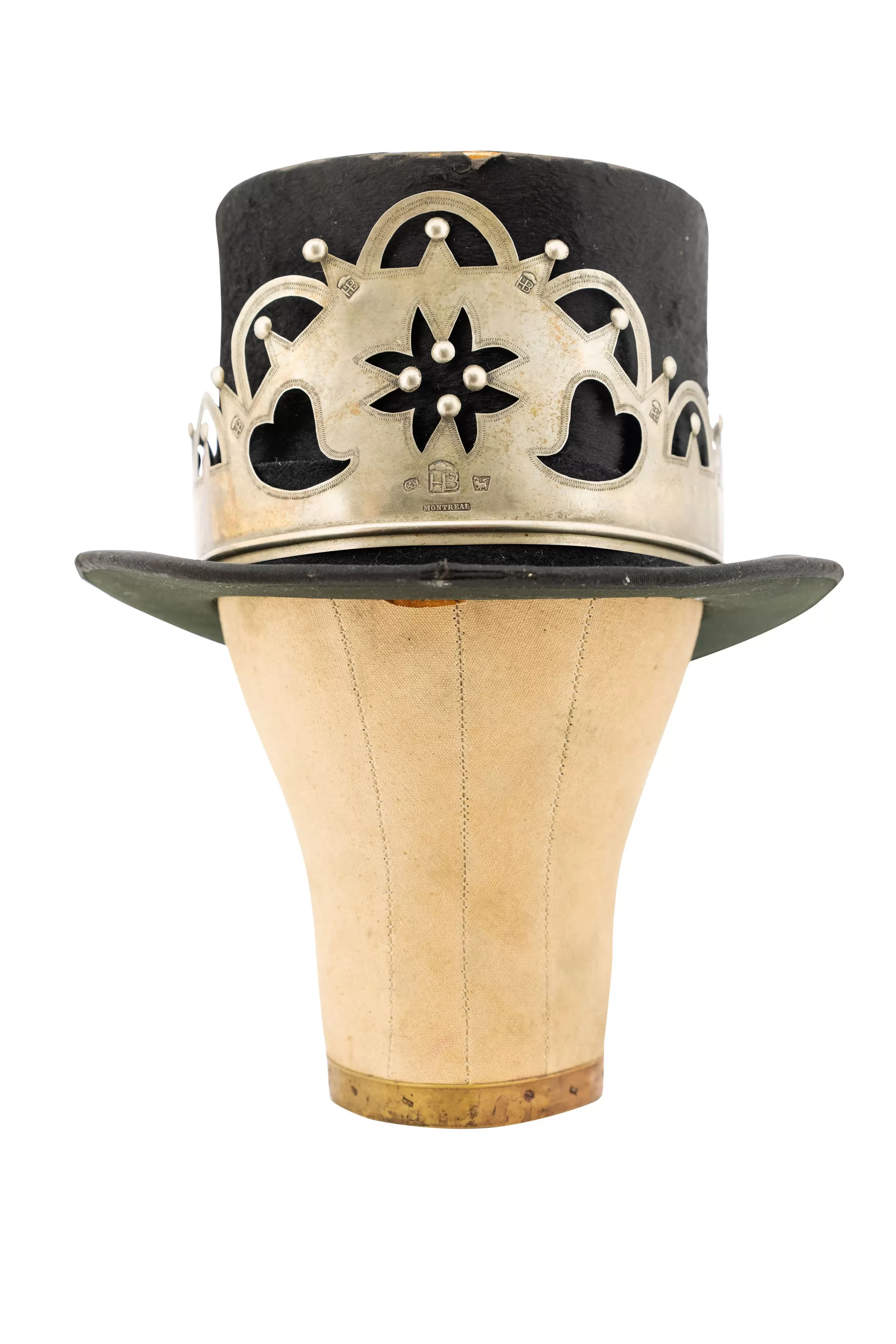 Hat, Top Hat with Reproduction Hudson Bay Trade Crown, Vintage Mid 20th Century