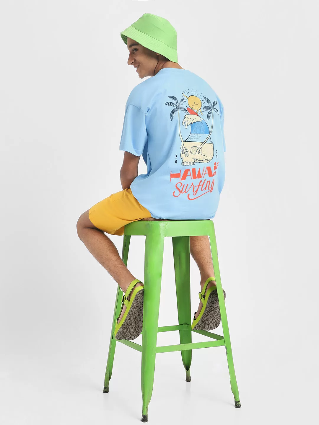 Hawai Surfing Dutchcanal Oversized Graphic Back Printed Boys T-shirt