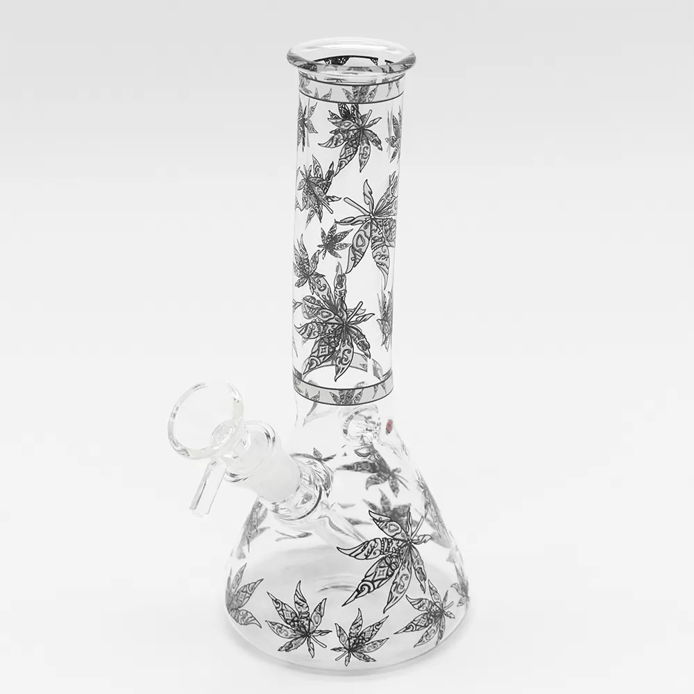 Henna Leaf Glow Glass Bong