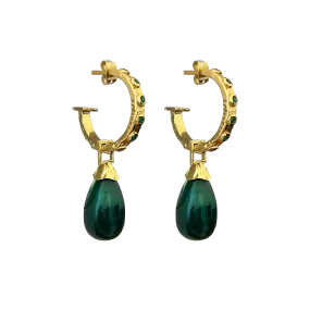 INES Earrings | Green Aventurine & Green Onyx