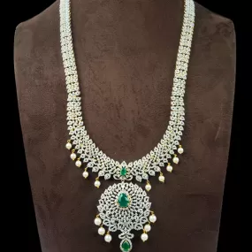 Ladies Long American Diamond Necklace Set By Asp Fashion Jewellery