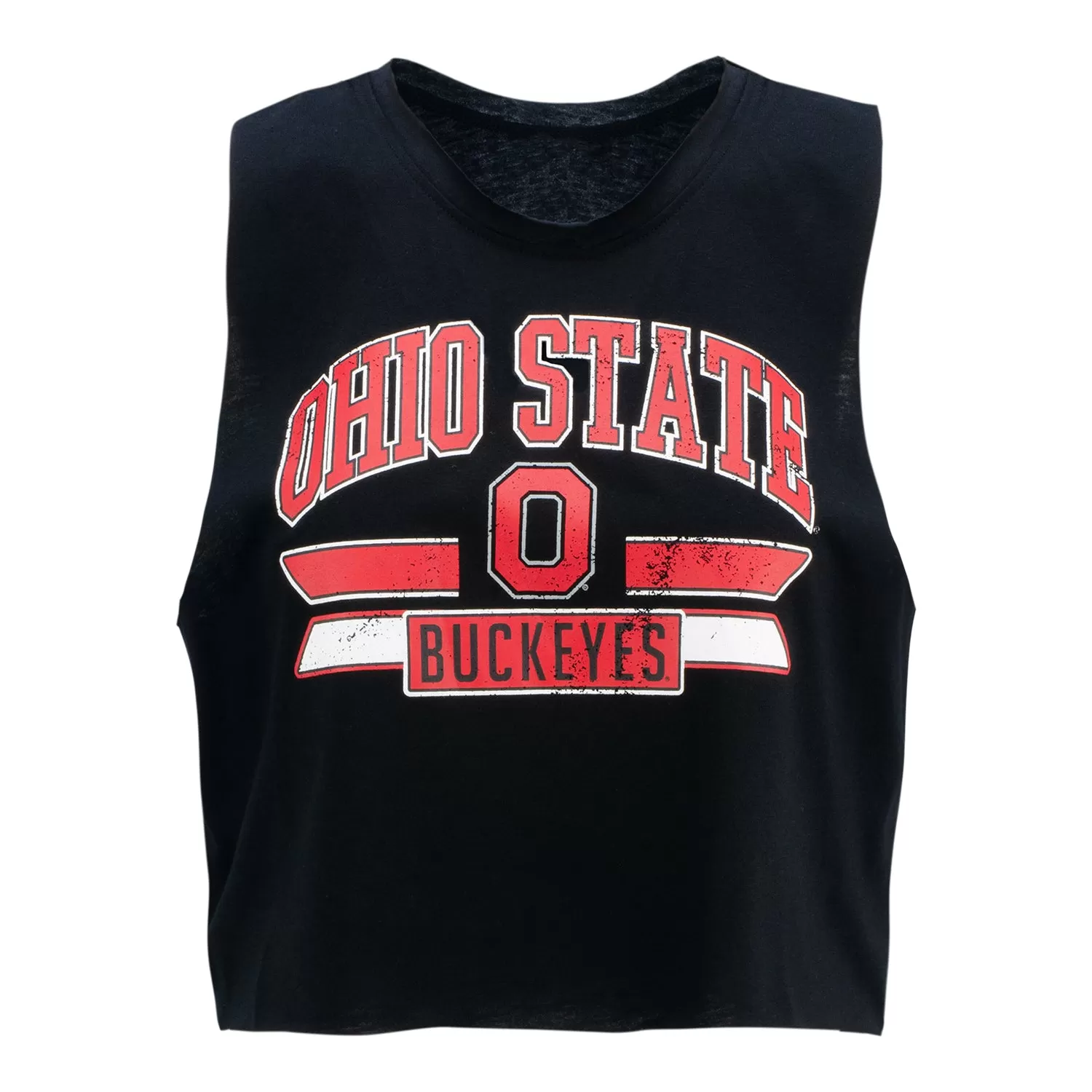 Ladies Ohio State Buckeyes Arched Muscle Tank Top