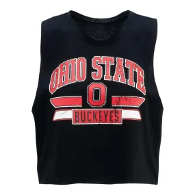 Ladies Ohio State Buckeyes Arched Muscle Tank Top