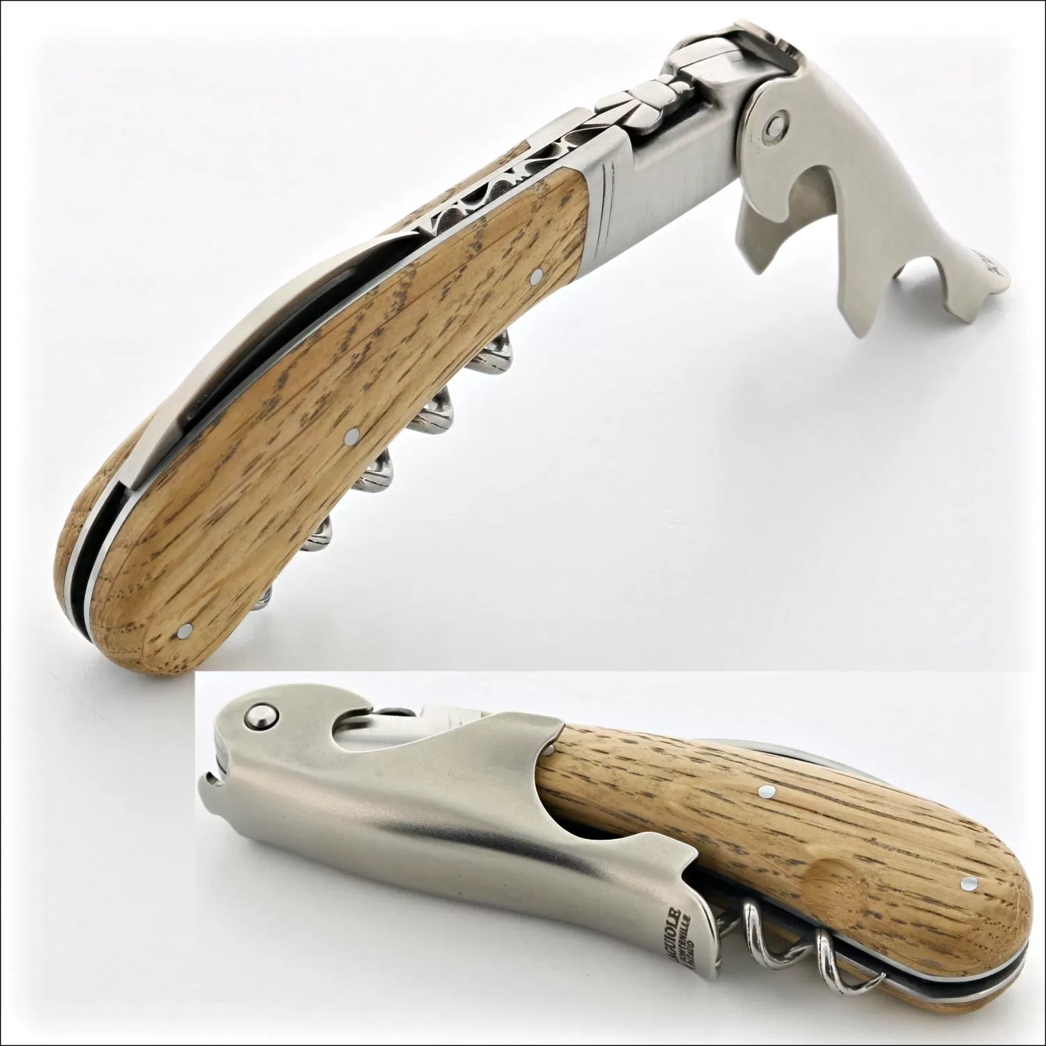 Laguiole Magnum Oak Barrel Wood Corkscrew - B