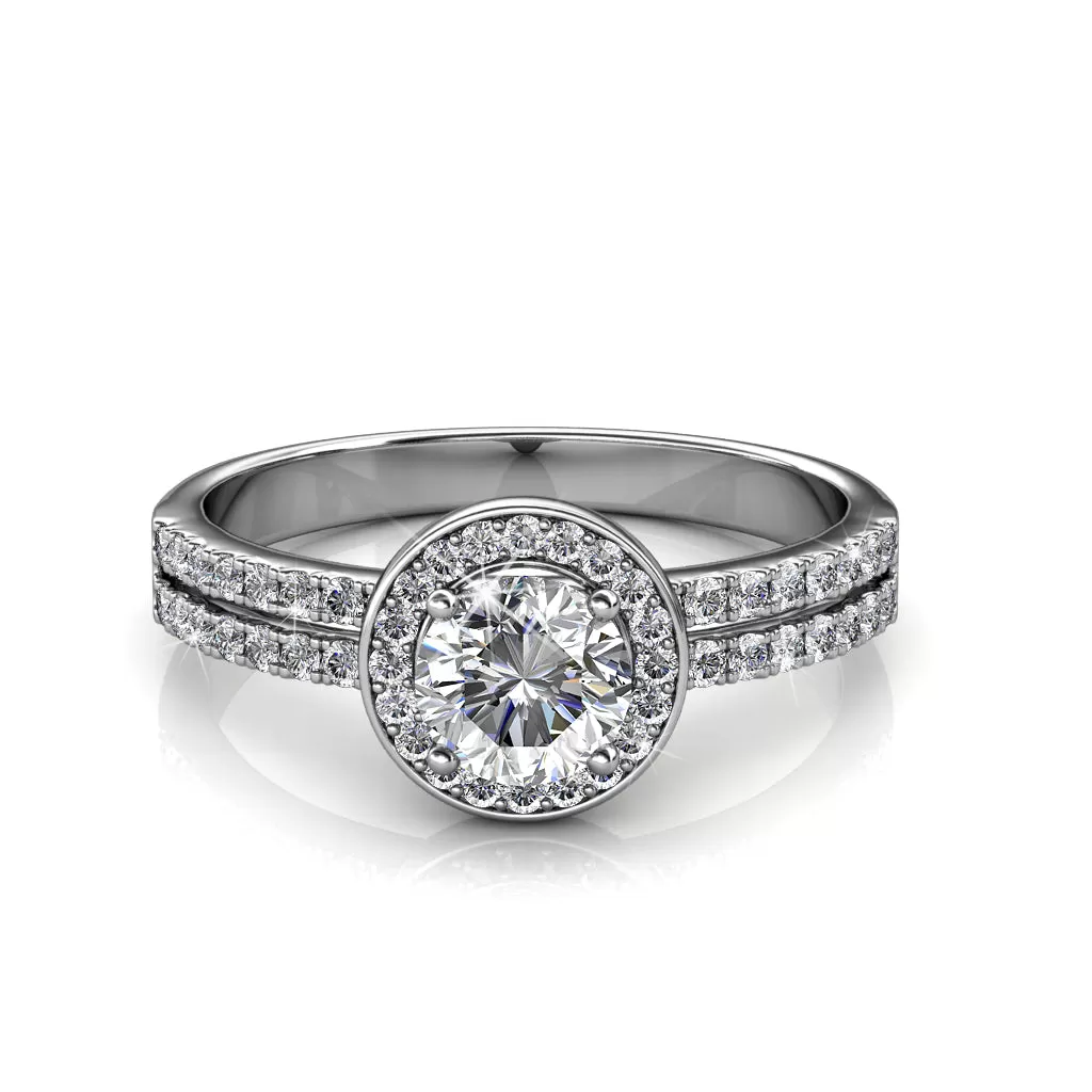 Madelyn In Vogue 18K White Gold Round Halo Ring