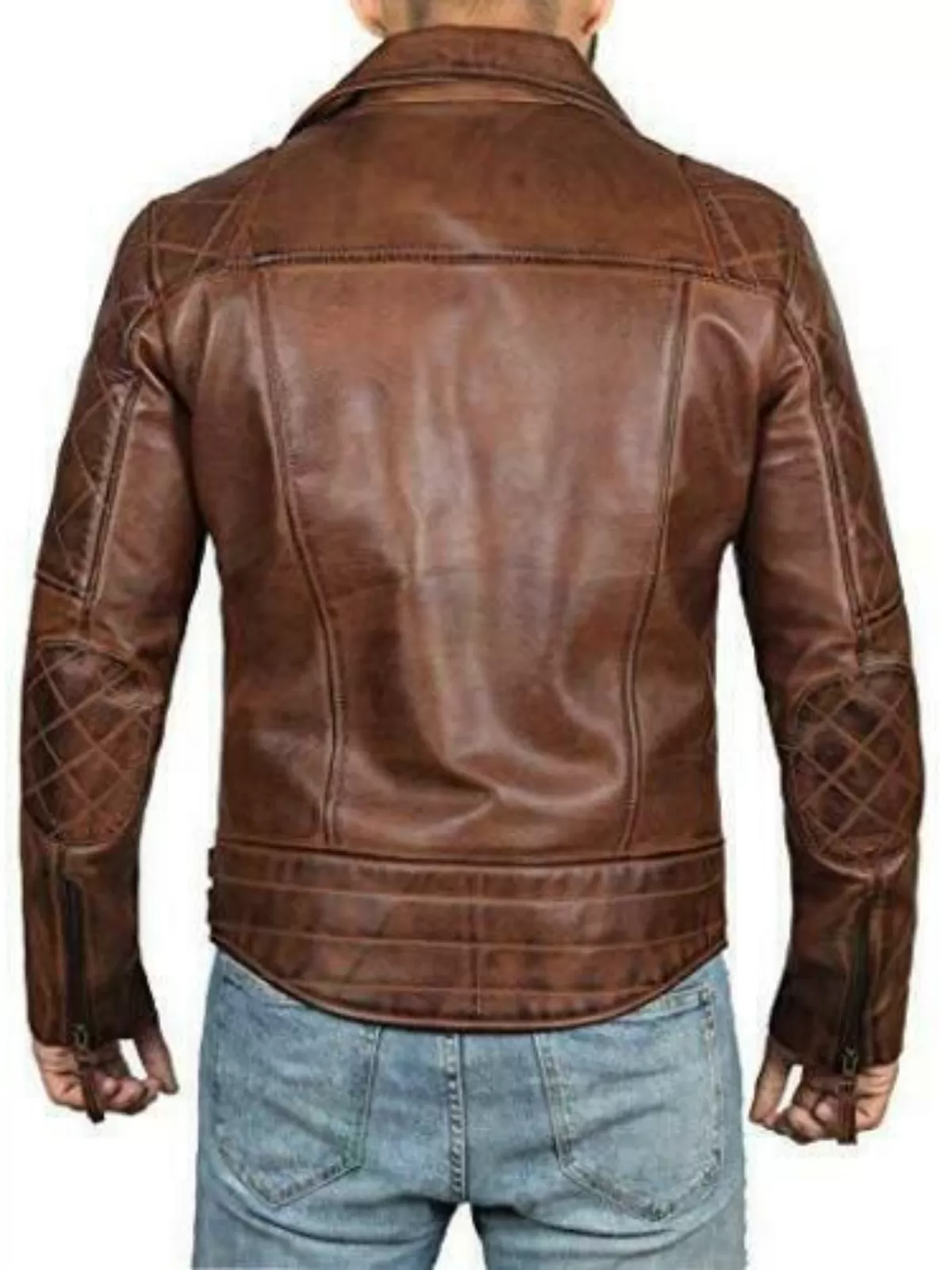 Men's Genuine Lambskin Leather Vintage Motorcycle Jacket