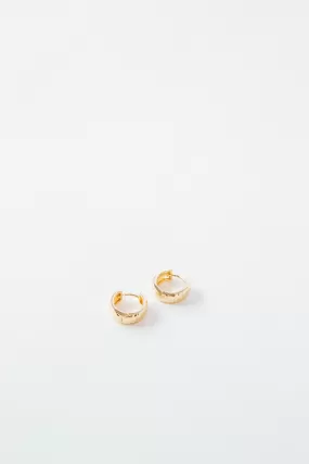 Miley Hammered Metal Hoop Earring, Gold