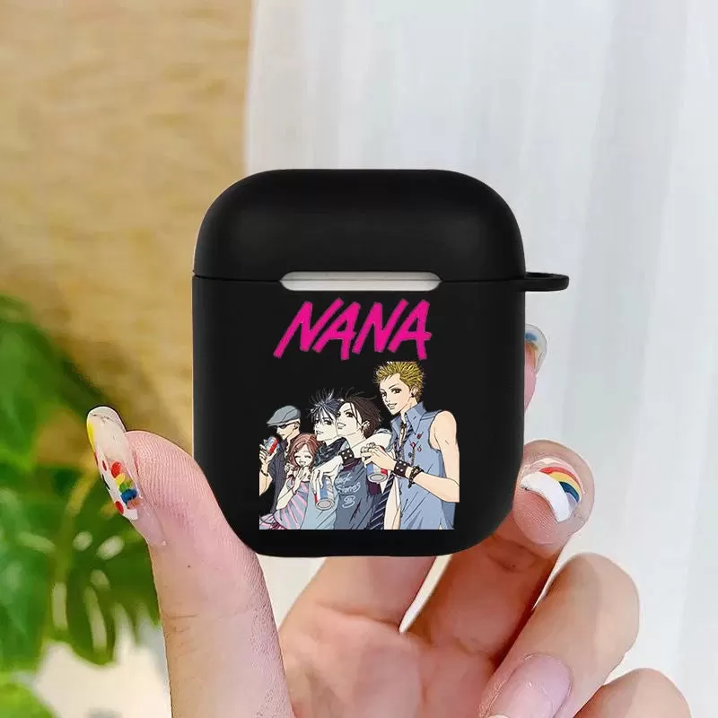 Oosaki Nana anime cartoon movie Soft silicone TPU Case For AirPods Pro 1 2 3Black Silicone Wireless Bluetooth Earphone Box Cover