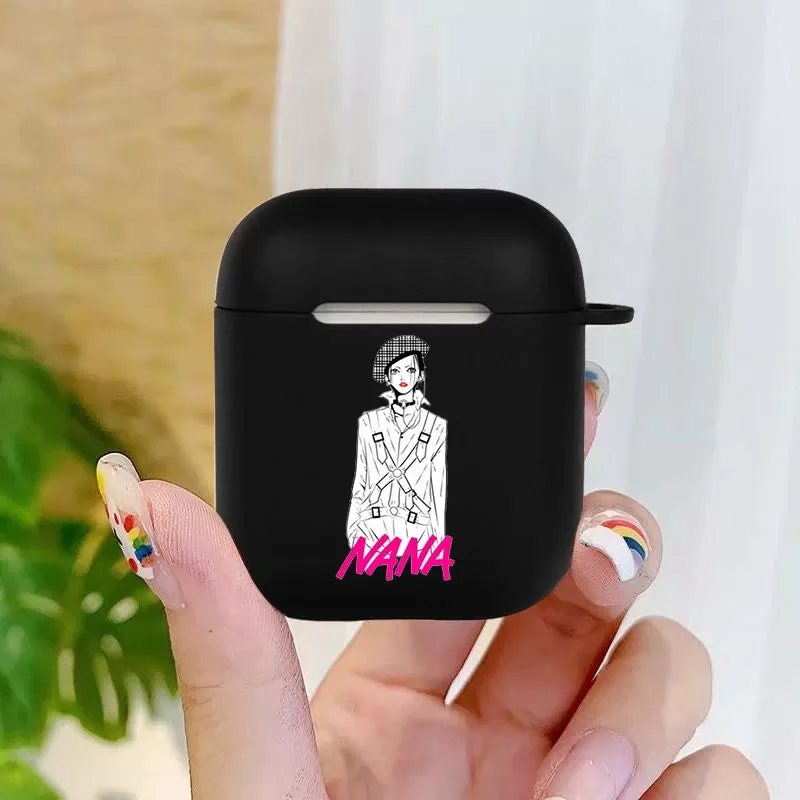 Oosaki Nana anime cartoon movie Soft silicone TPU Case For AirPods Pro 1 2 3Black Silicone Wireless Bluetooth Earphone Box Cover