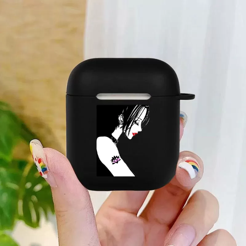 Oosaki Nana anime cartoon movie Soft silicone TPU Case For AirPods Pro 1 2 3Black Silicone Wireless Bluetooth Earphone Box Cover