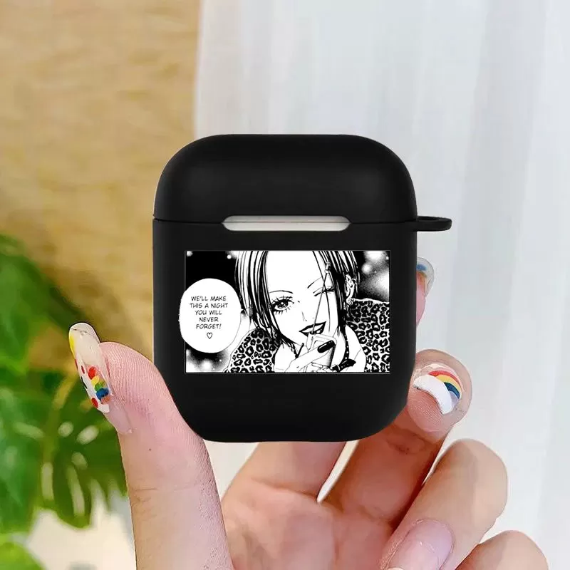 Oosaki Nana anime cartoon movie Soft silicone TPU Case For AirPods Pro 1 2 3Black Silicone Wireless Bluetooth Earphone Box Cover