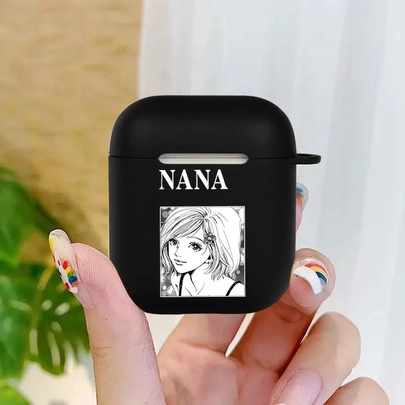 Oosaki Nana anime cartoon movie Soft silicone TPU Case For AirPods Pro 1 2 3Black Silicone Wireless Bluetooth Earphone Box Cover