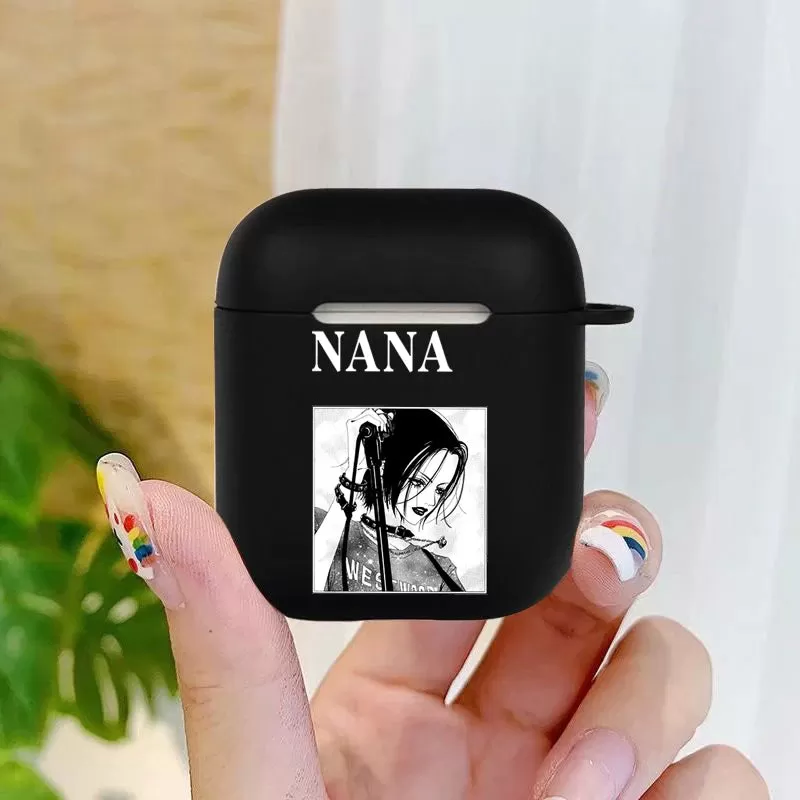 Oosaki Nana anime cartoon movie Soft silicone TPU Case For AirPods Pro 1 2 3Black Silicone Wireless Bluetooth Earphone Box Cover