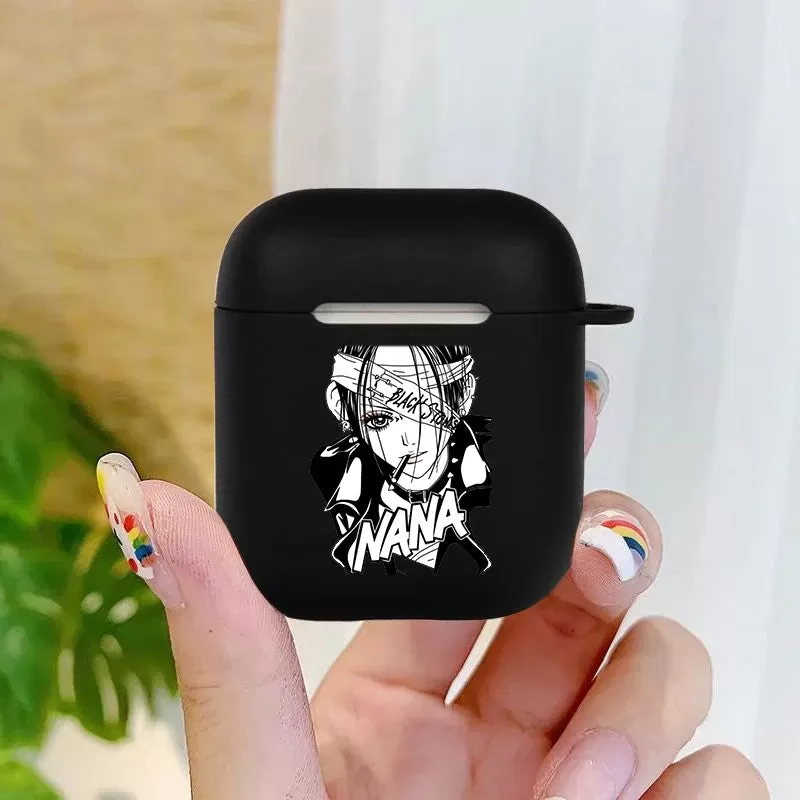 Oosaki Nana anime cartoon movie Soft silicone TPU Case For AirPods Pro 1 2 3Black Silicone Wireless Bluetooth Earphone Box Cover