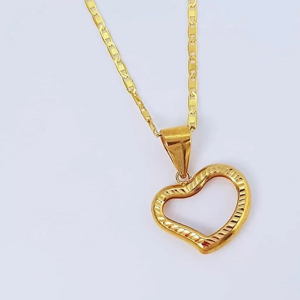 Open Heart Women's Necklace 18K Gold