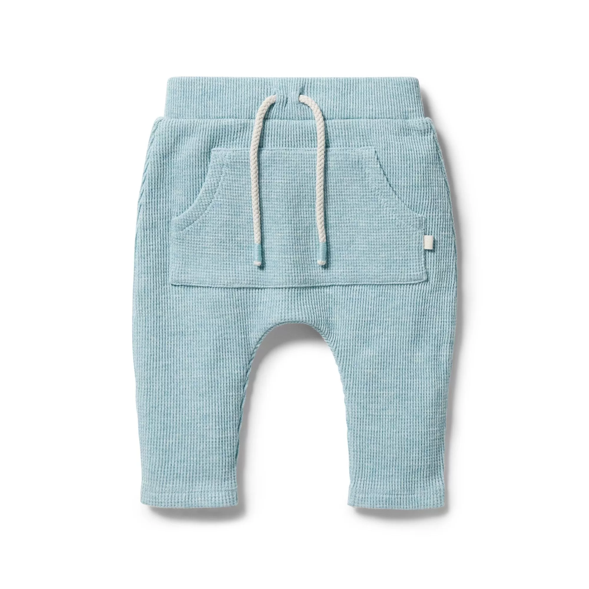 Organic Waffle Slouch Pant, Mint Fleck