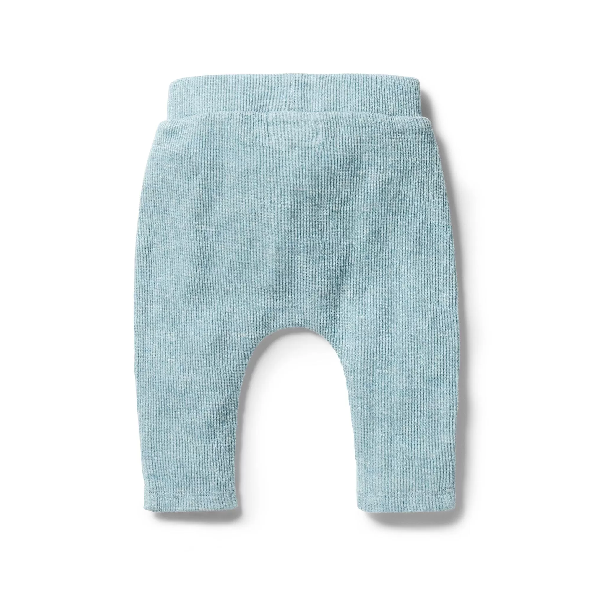 Organic Waffle Slouch Pant, Mint Fleck