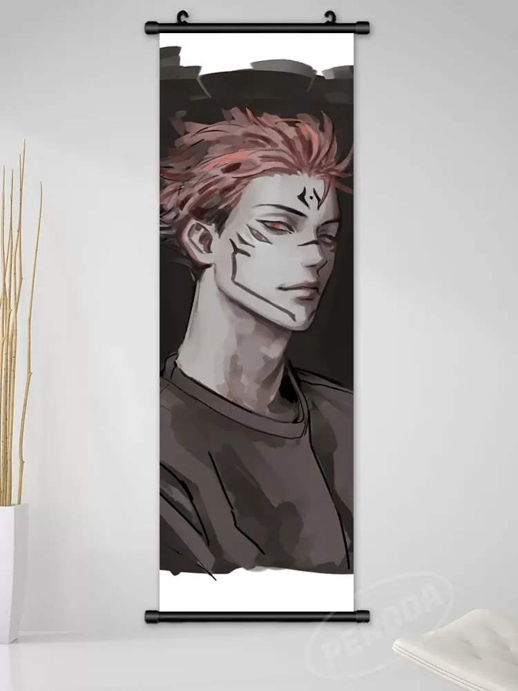 Print Canvas Jujutsu Kaisen Poster Kugisaki Nobara Wall Artwork Ryomen Sukuna Pictures Anime Scroll Hanging Painting